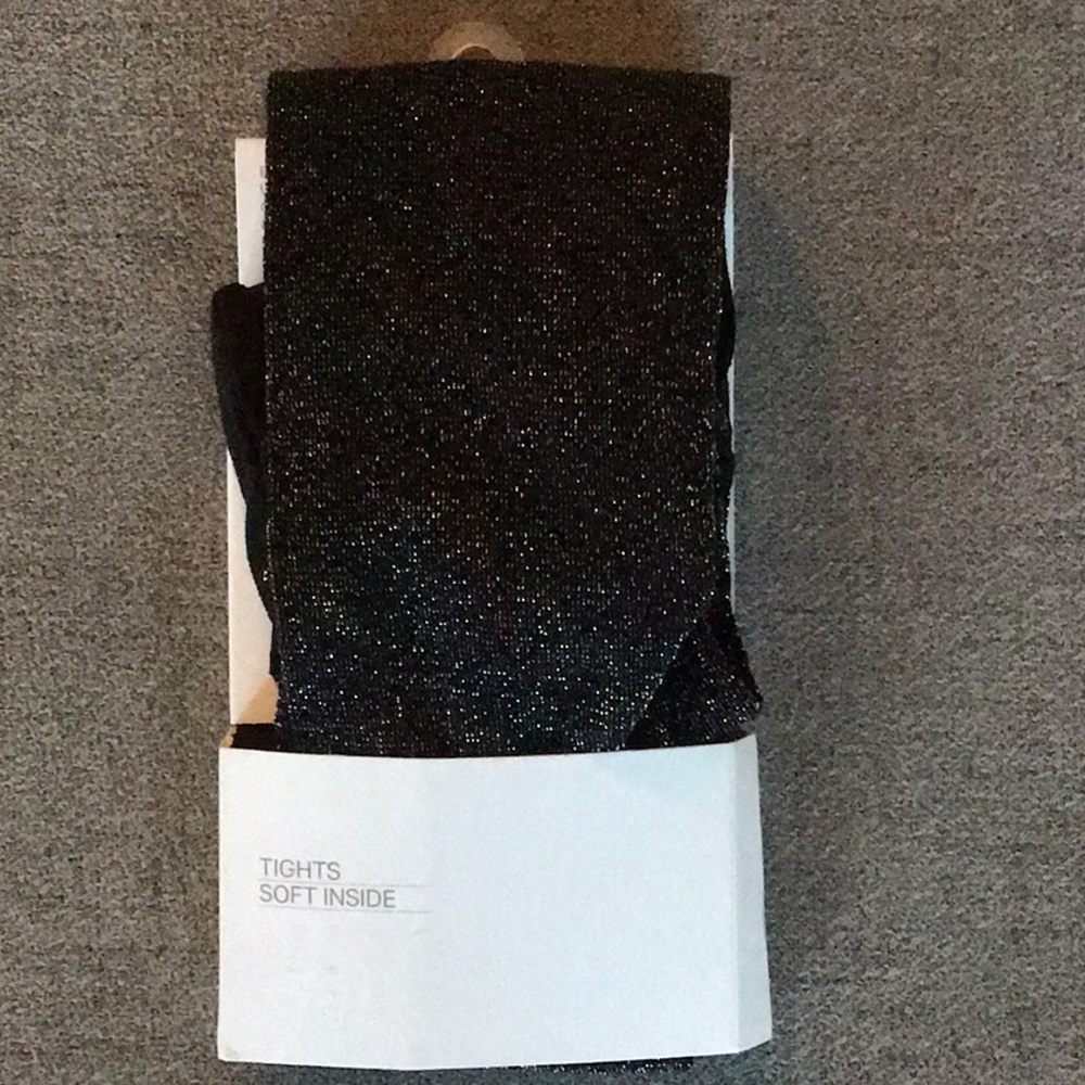 Brand new fun sparkly black tights, girls size 6-8y, H&M